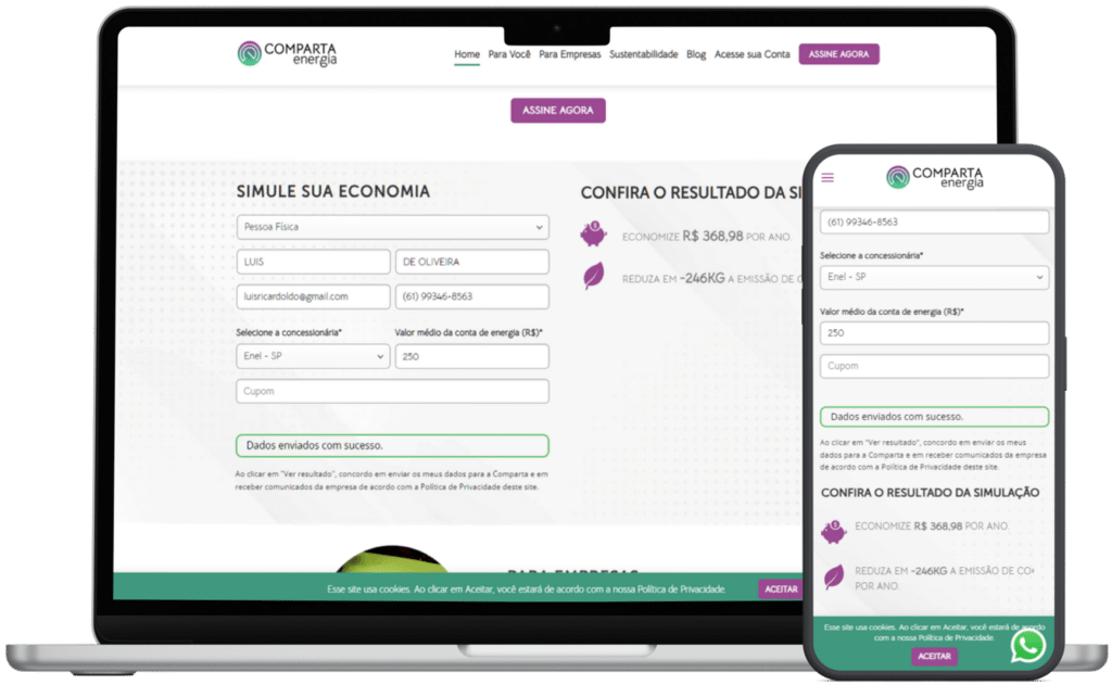 Comparta Energia - Portfólio Digital Bees